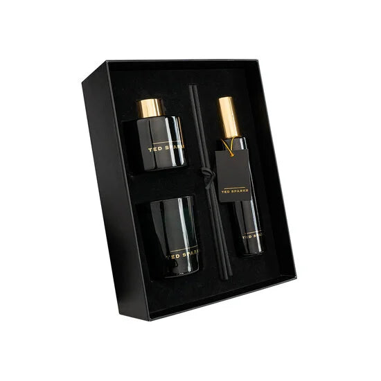TED SPARKS - Candle, Diffuser & Room Spray Gift Set - Patchouli & Musk