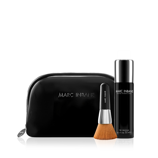MARC INBANE Luxe Travel Set (Natural Tanning Spray 50ml + Kabuki + clutch)