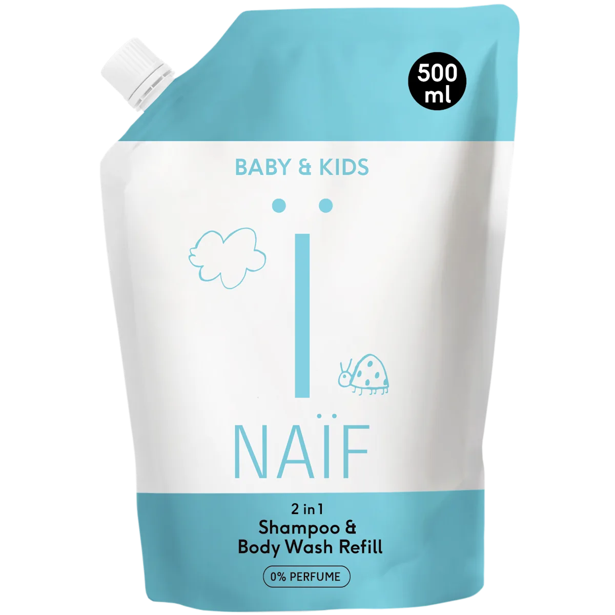 2-in-1 Shampoo & Body Wash 0% Parfum navulverpakking 500ml